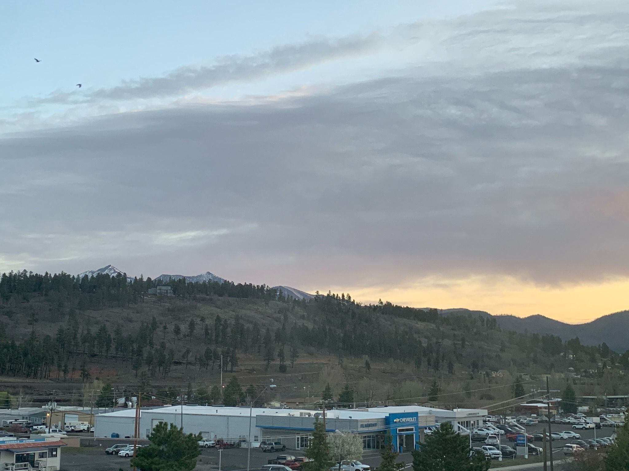 View from WJOL's live broadcasting site in Flagstaff, AZ on Tuesday, May 2nd.