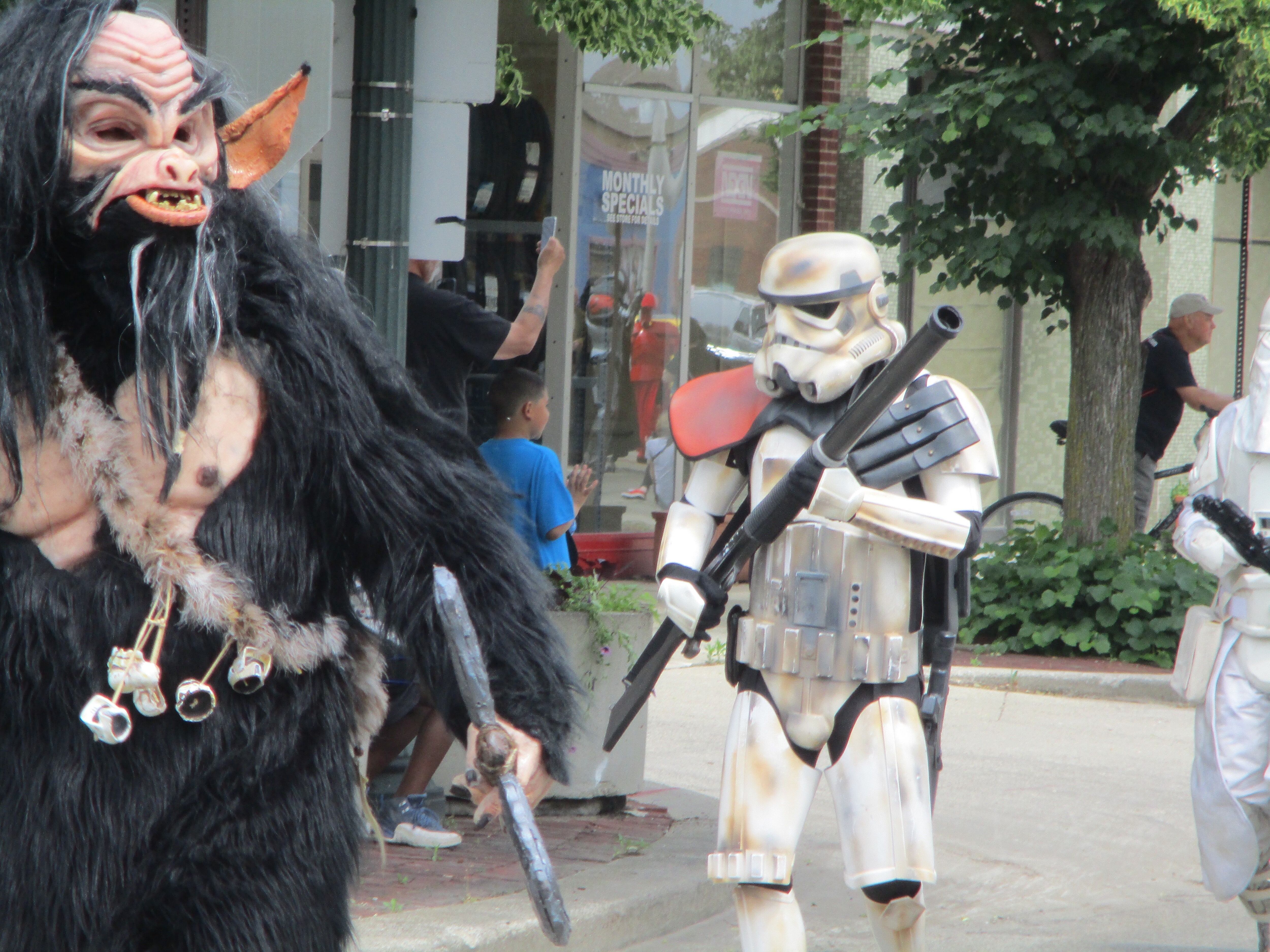 Star Wars Day costumers march in the opening parade for the event in downtown Joliet on Saturday, June 4, 2022.