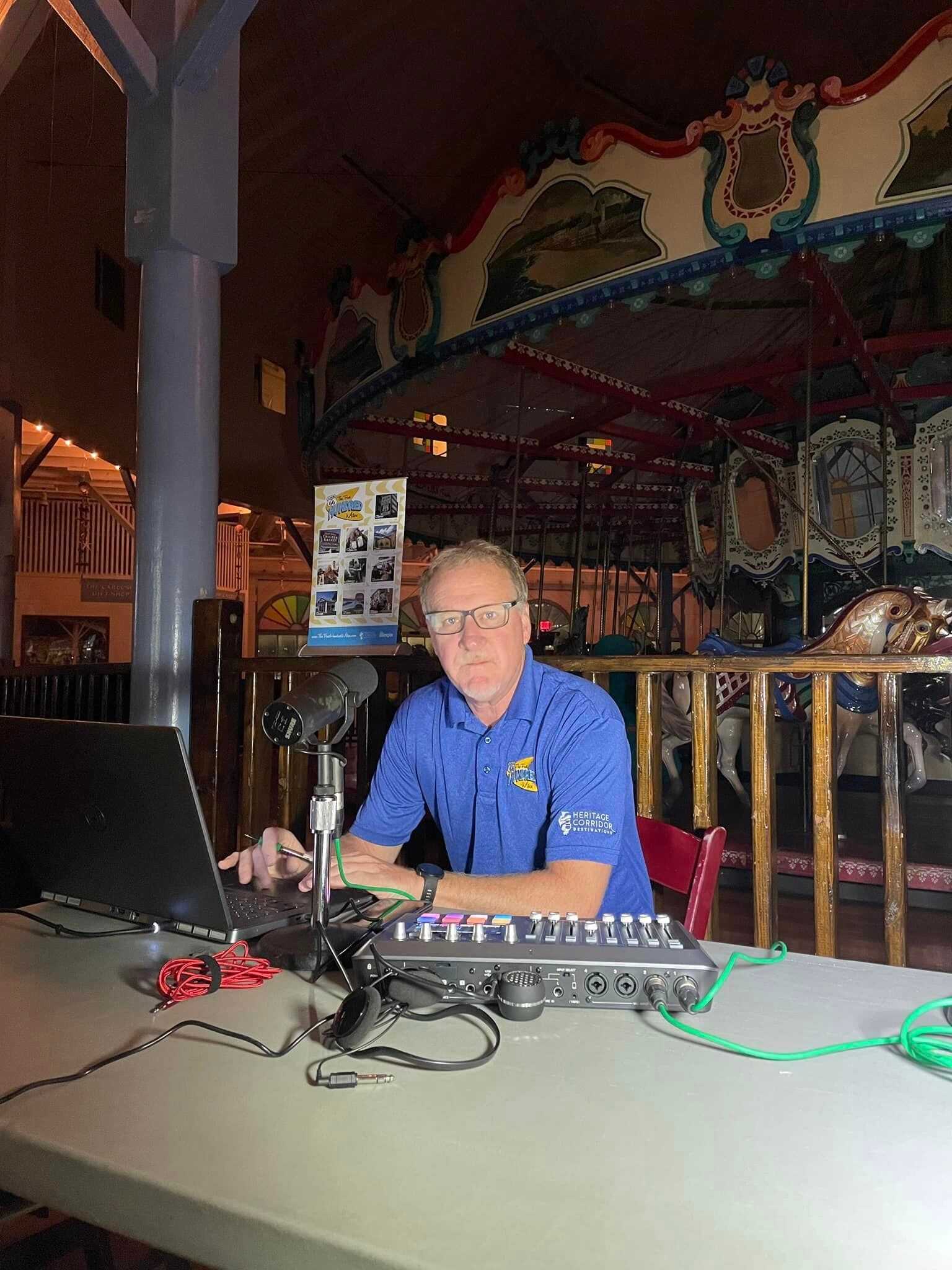 Slocum broadcast live from just outside of the Santa Monica Pier's iconic carousel. 